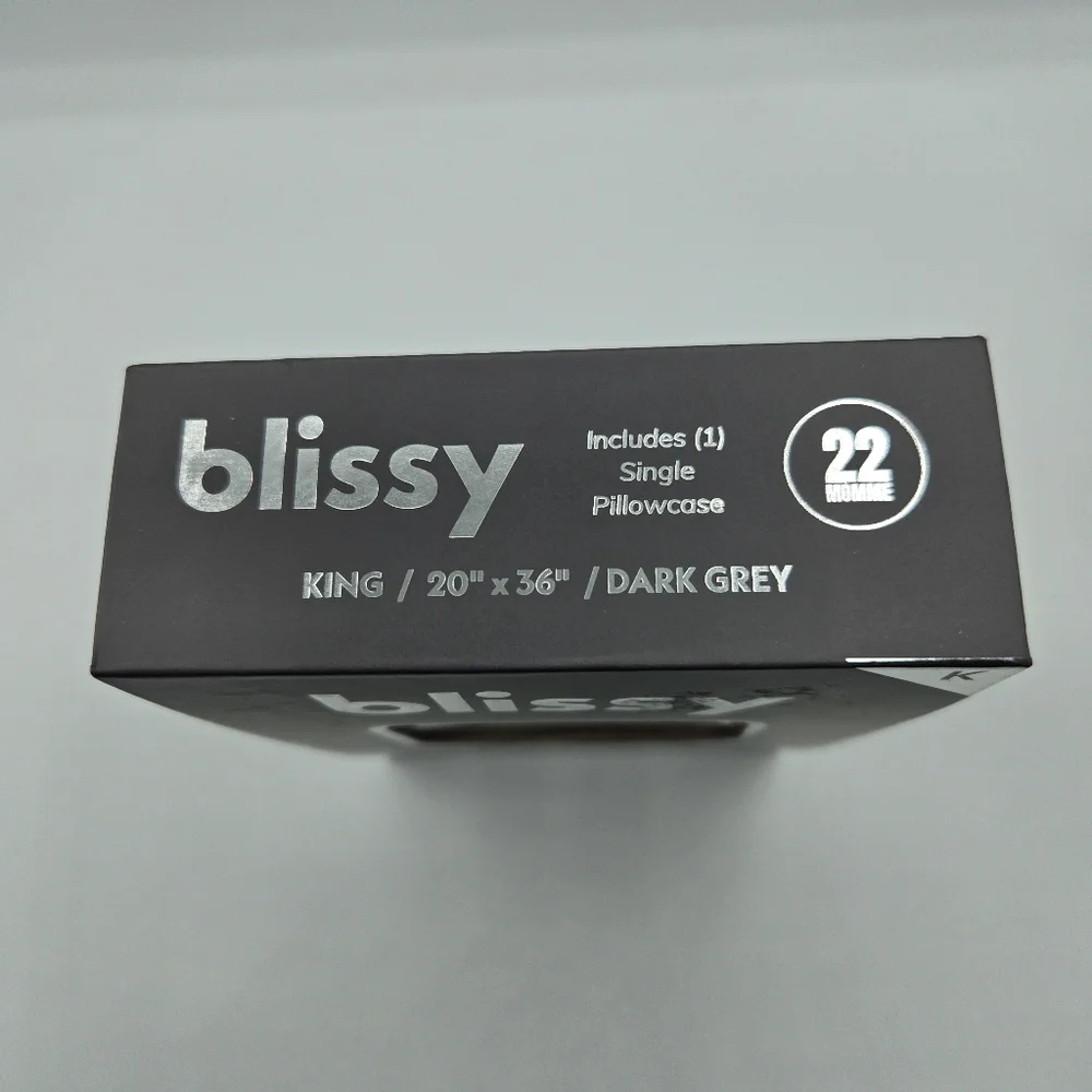NWT Blissy Pillowcase, Dark Gray, Sandard/Queen Or King Size
